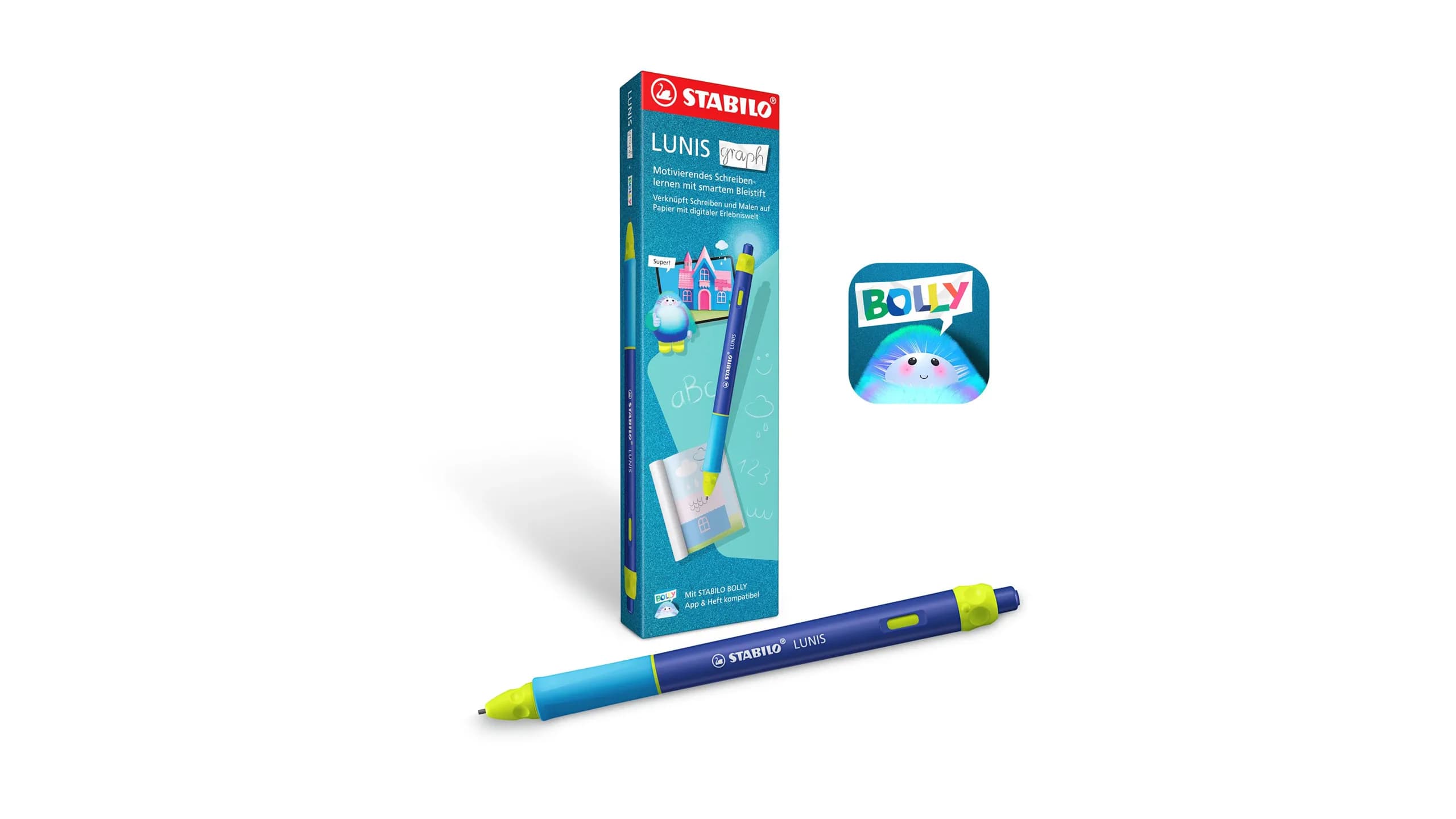 LUNIS graph pack, pen and the Bolly app icon