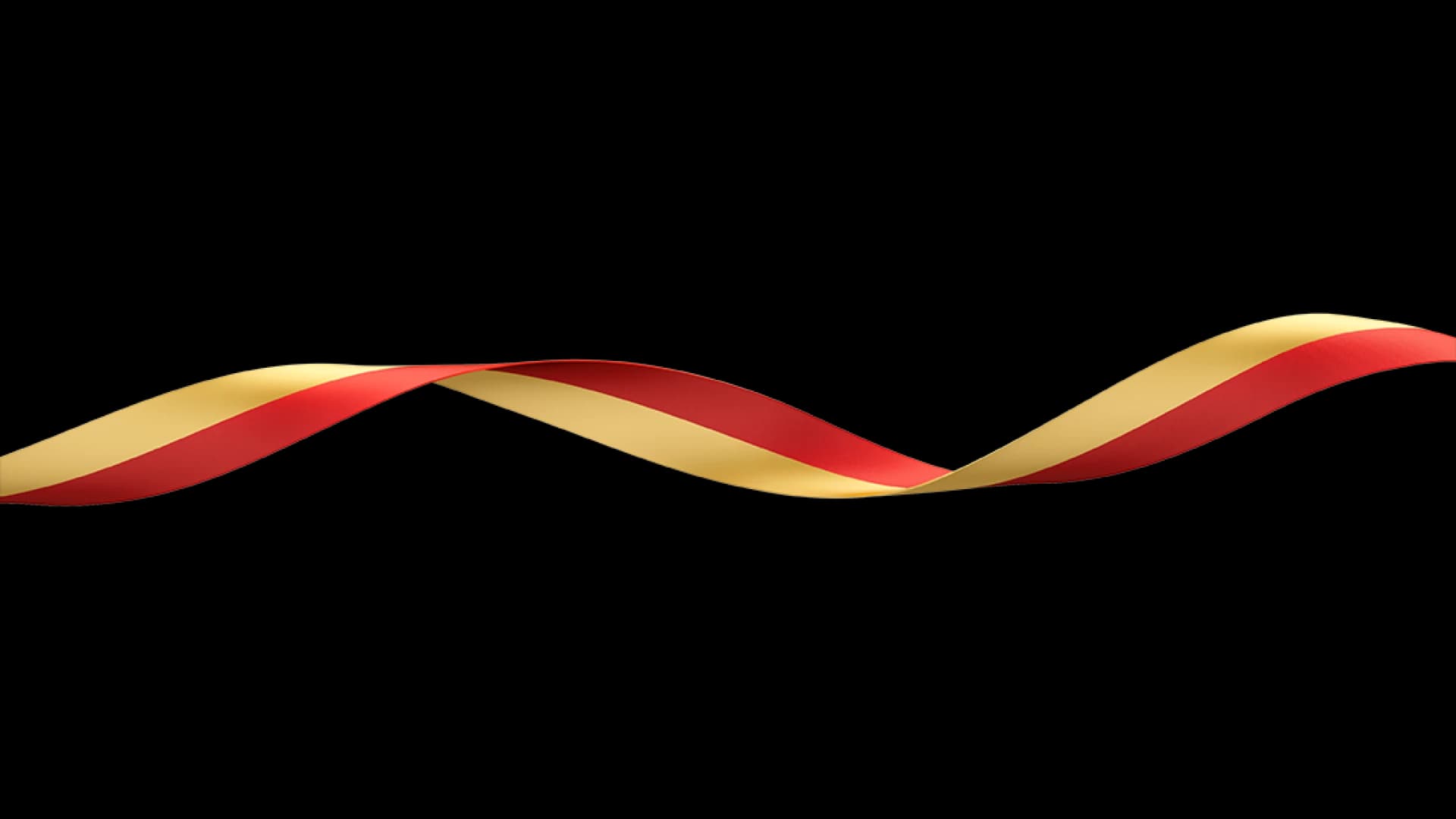 The Wicklein bow as a flowing ribbon in gold and red