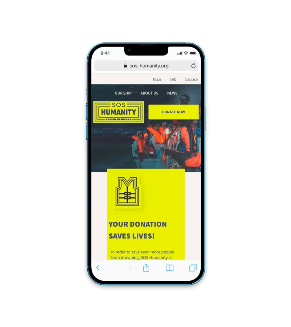 SOS Humanity – Website mobil
